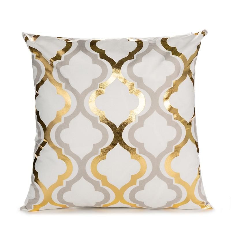 Gold Print Pillow Cover