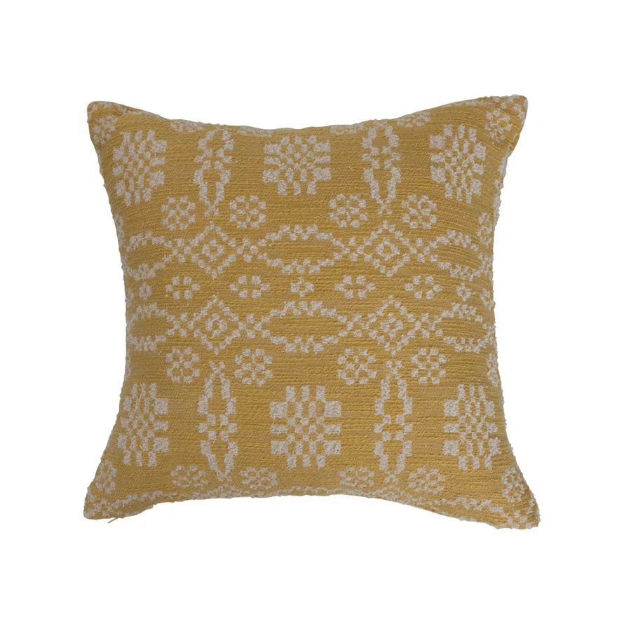 20' Woven Cotton Jacquard Pillow, Polyester Fill