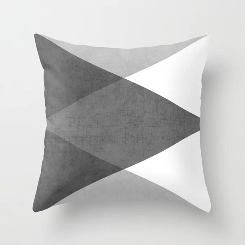 Grayscale Triangle Throw Cushion Cover
