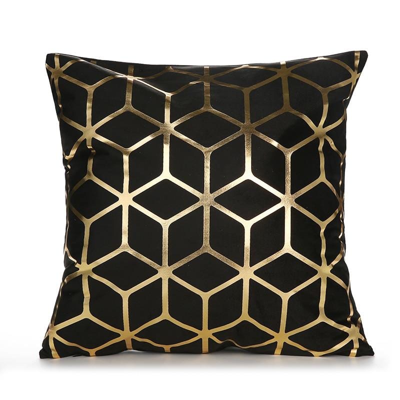 Gold Print Pillow Cover