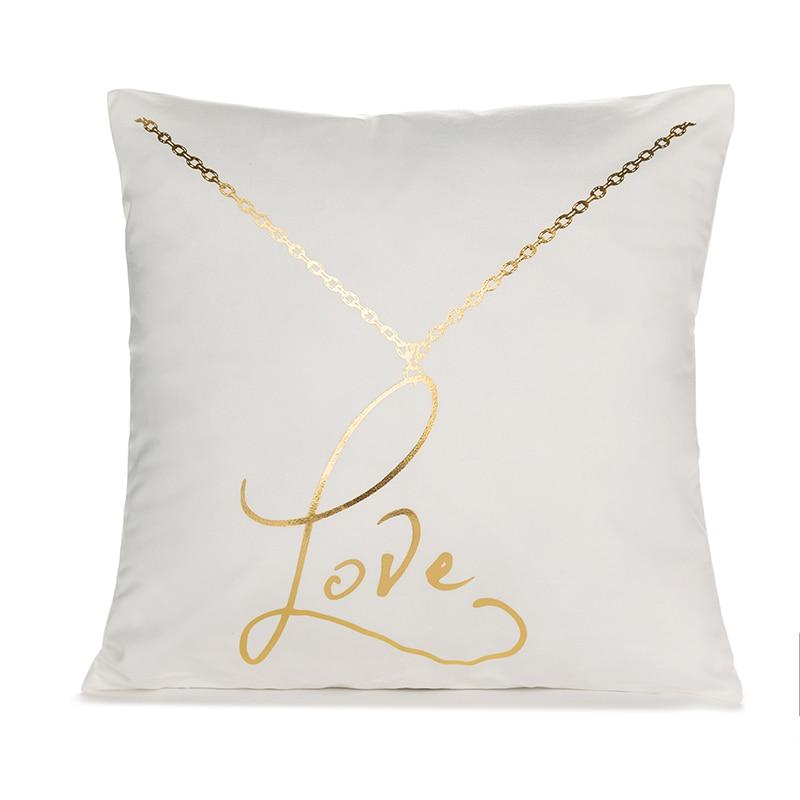 Gold Print Pillow Cover