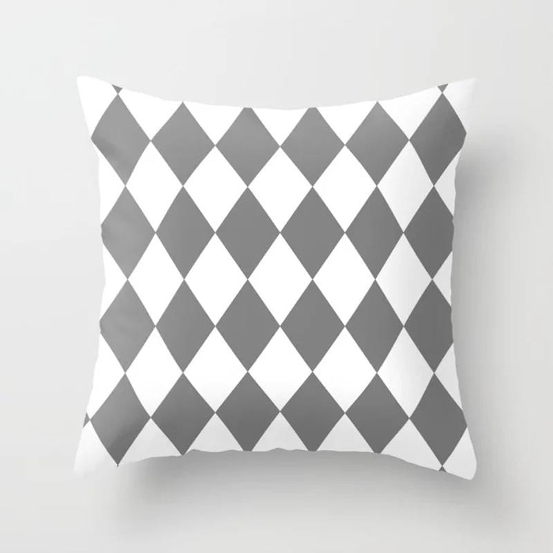 Grayscale Triangle Throw Cushion Cover