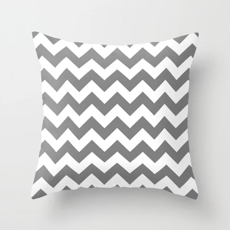 Grayscale Triangle Throw Cushion Cover