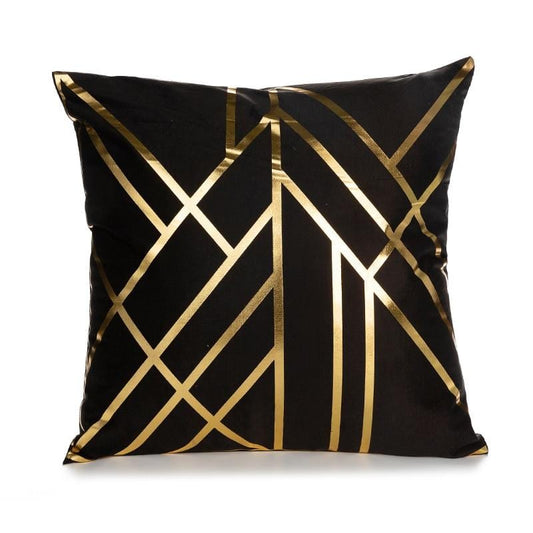 Gold Print Pillow Cover