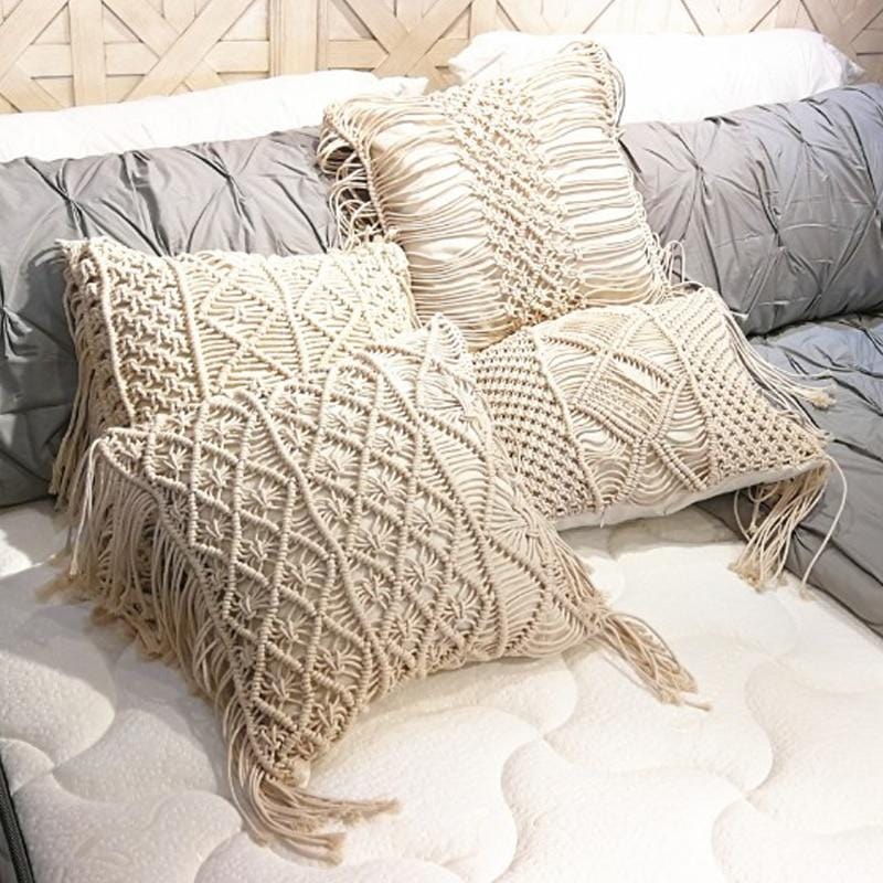 Macrame Throw Pillow Cover