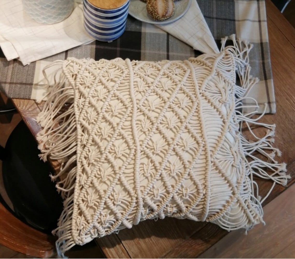 Macrame Throw Pillow Cover