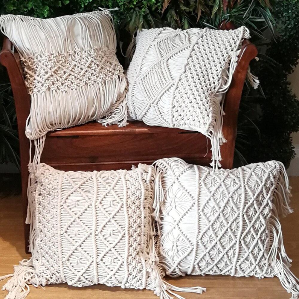 Macrame Throw Pillow Cover