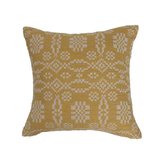 20' Woven Cotton Jacquard Pillow, Polyester Fill